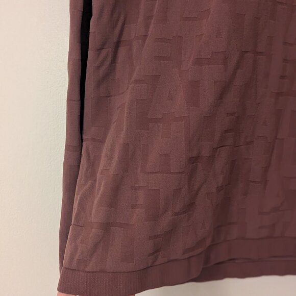 Athleta Momentum Monogram Seamless Long Sleeve Top Brown Size L - Picture 8 of 8